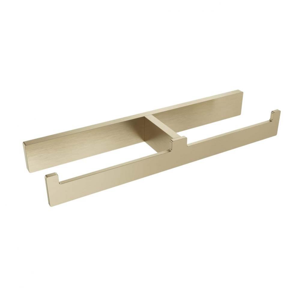 Erupt Double Toilet Paper Holder - Brushed Gold Light