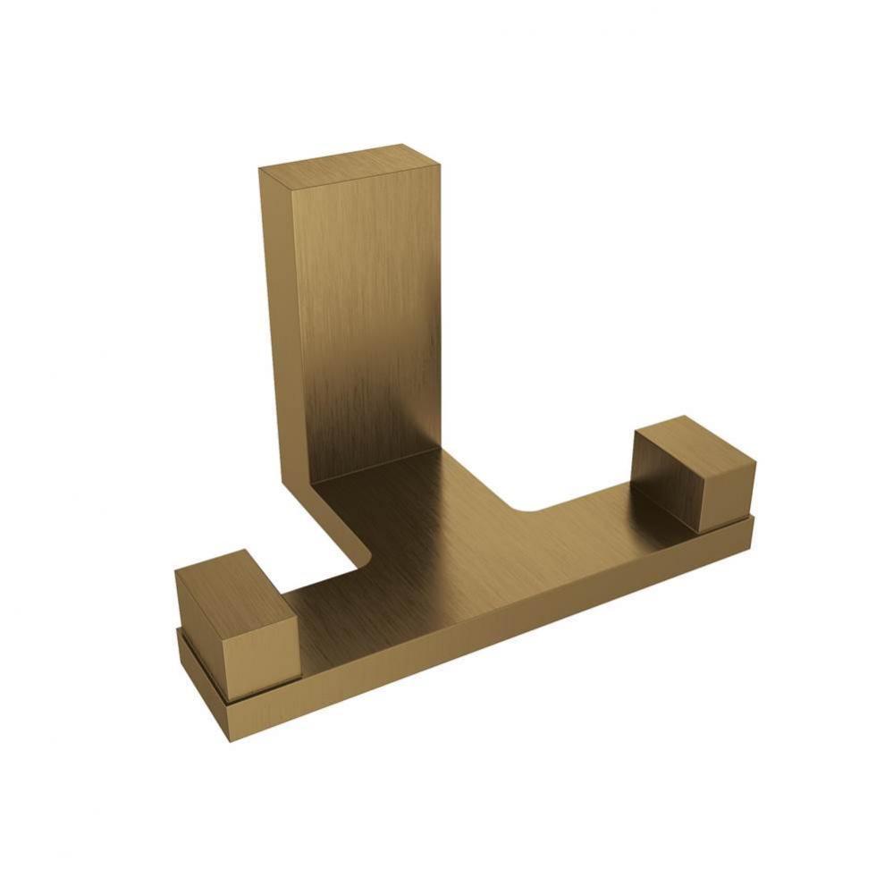 Fire Double Towel Hook - Brushed Gold Dark