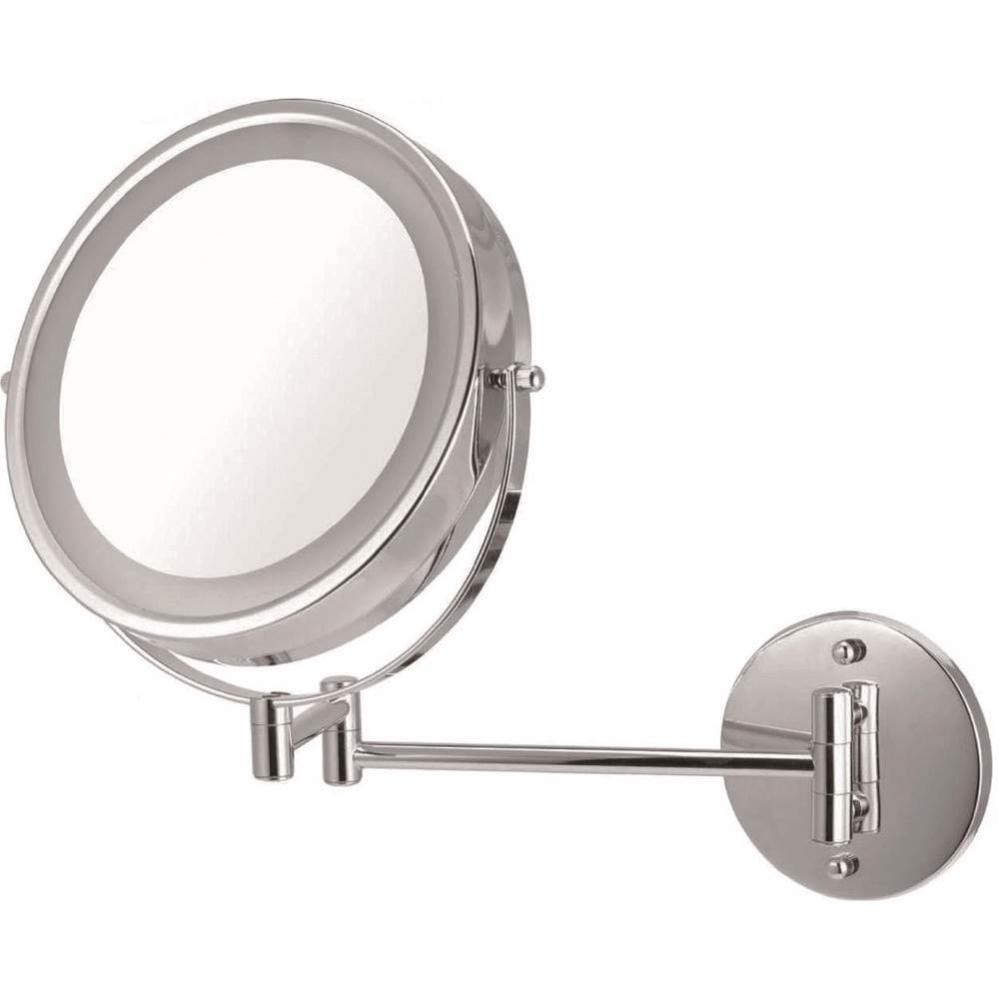 8.5'' Double Sided Lighted Wall-Mounted Mirror - Brushed Nickel