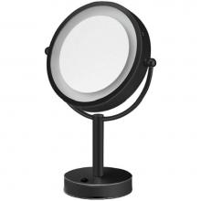 ICO Bath V9015 - 8.5'' Double Sided Lighted Free-Standing Mirror - Matte Black