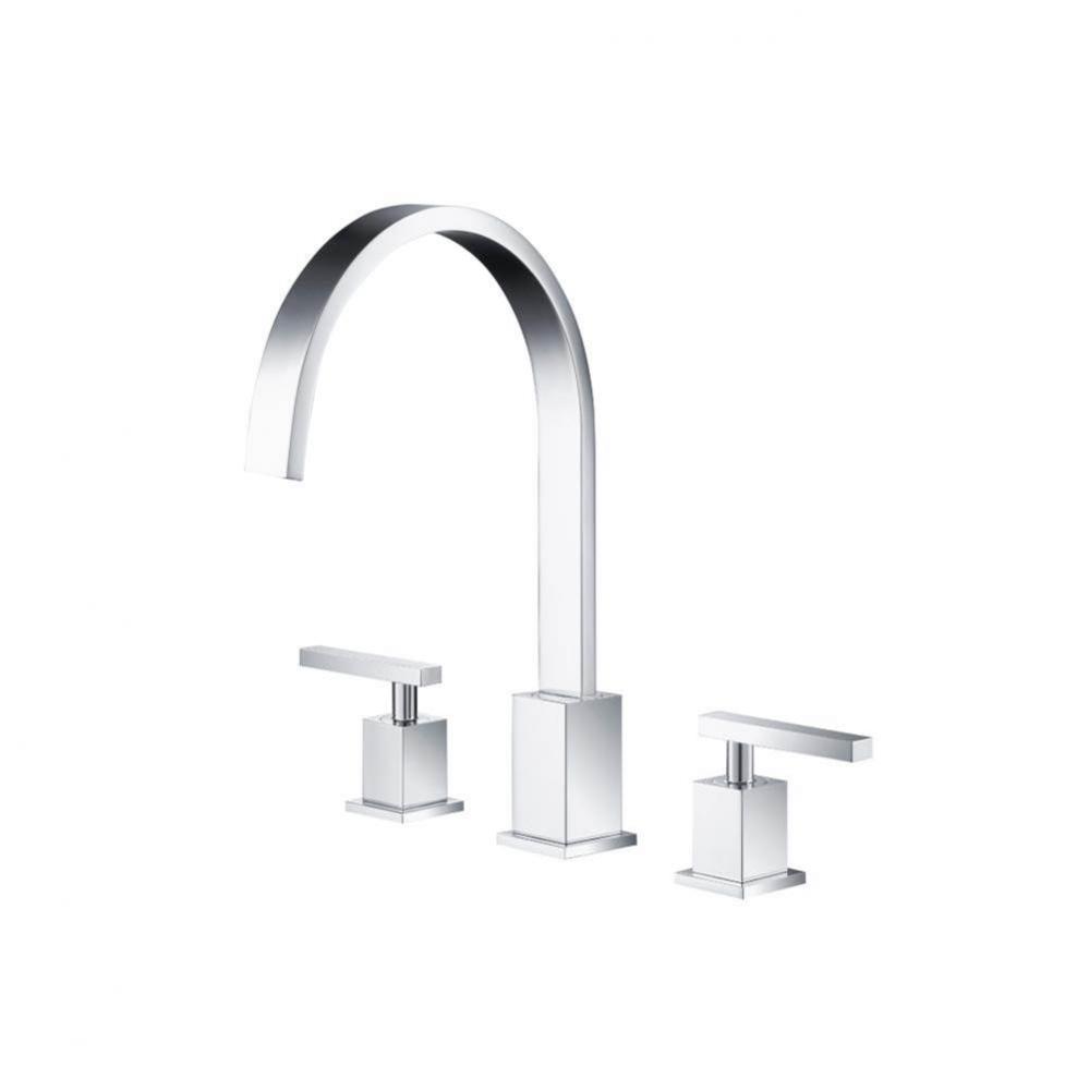 Three Hole 8'' Widespread Two Handle Bathroom Faucet