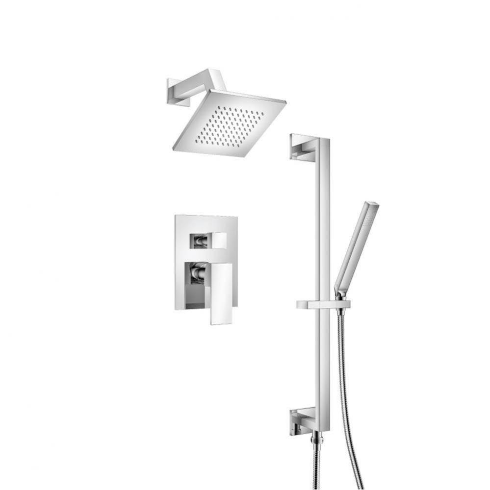 Two Output Shower Set With Shower Head, Hand Held And Slide Bar