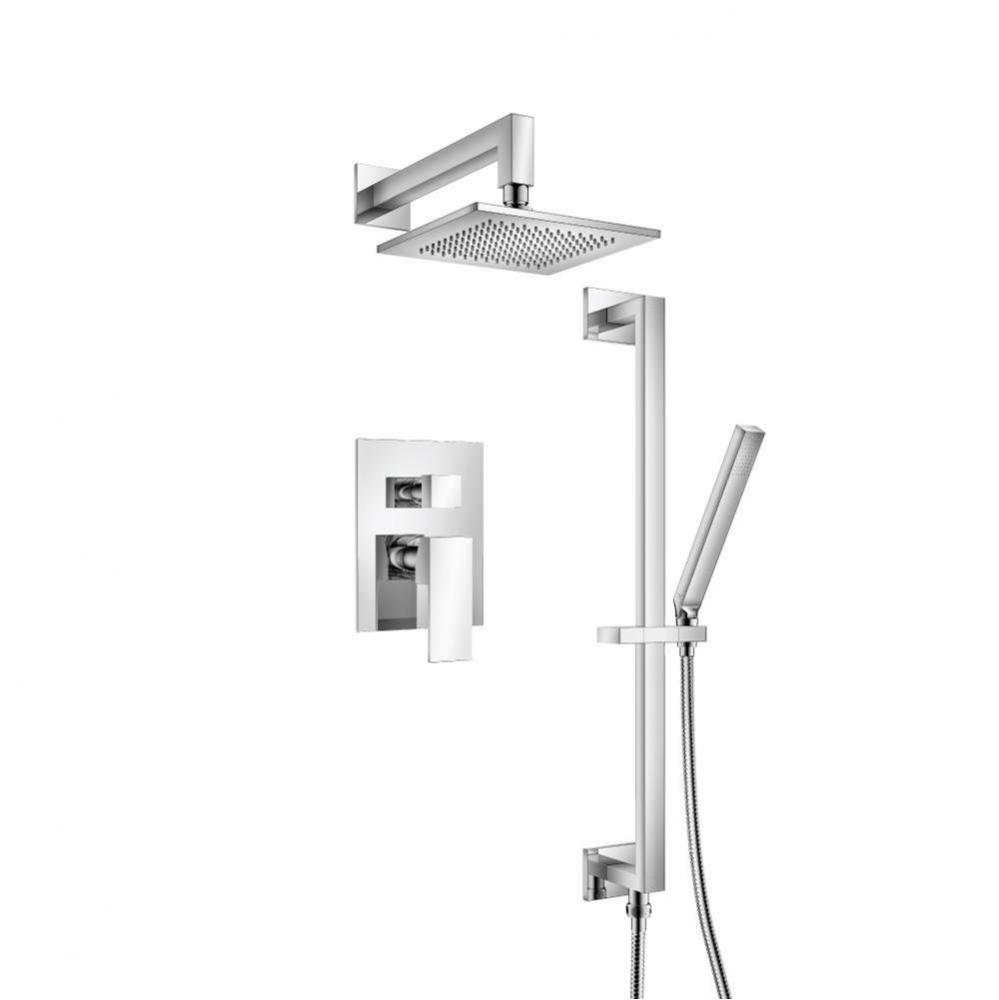 Two Output Shower Set With Shower Head, Hand Held And Slide Bar