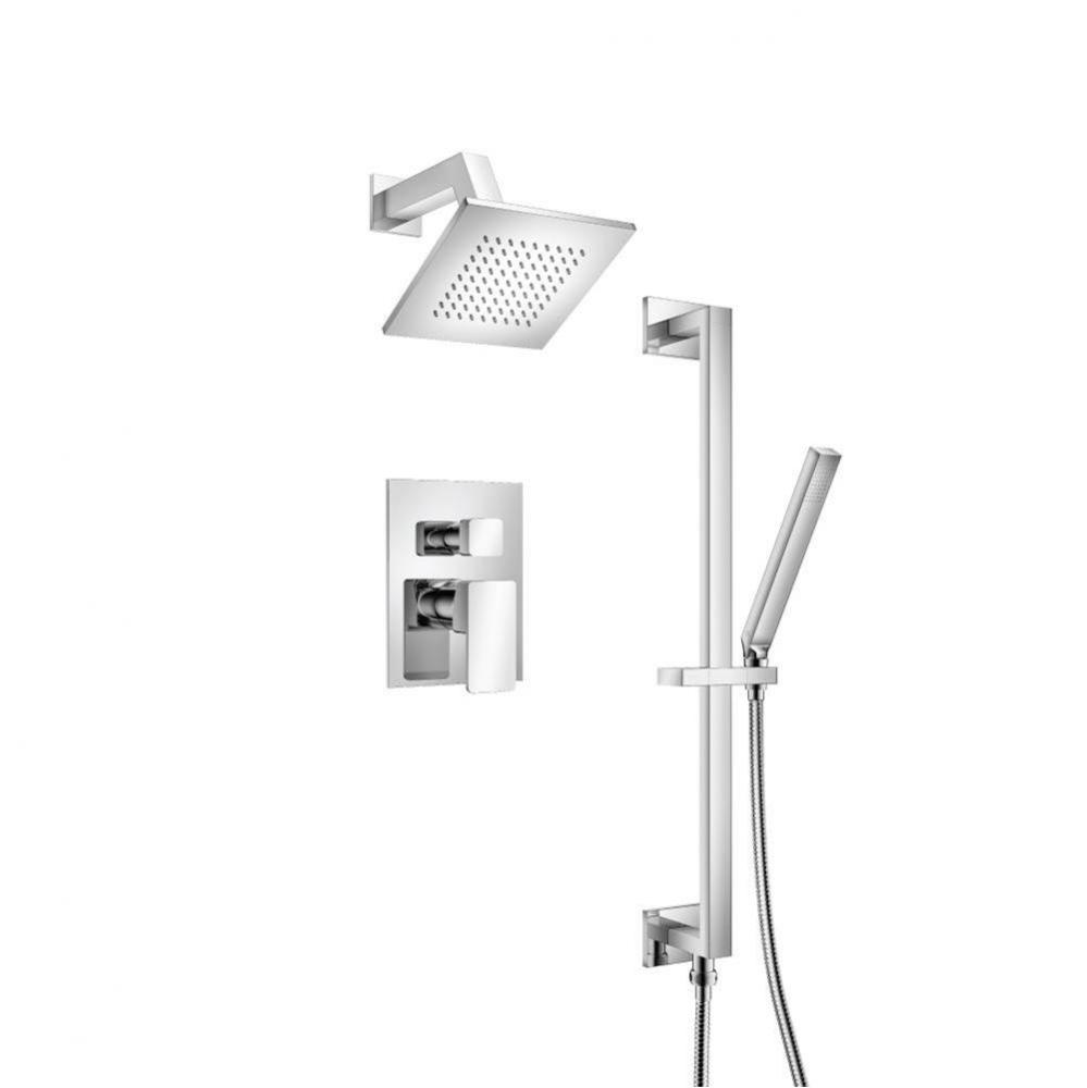 Two Output Shower Set With Shower Head, Hand Held And Slide Bar