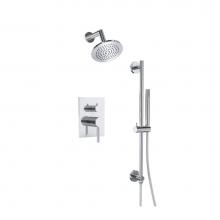 Isenberg 100.3400CP - Two Output Shower Set With Shower Head, Hand Held And Slide Bar