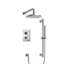 Isenberg 100.7100CP - Two Output Shower Set With Shower Head, Hand Held And Slide Bar