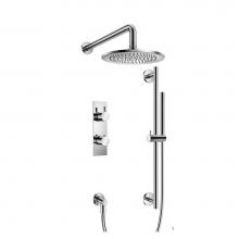 Isenberg 100.7300CP - Two Output Shower Set With Shower Head, Hand Held And Slide Bar