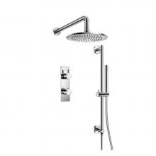 Isenberg 100.7350CP - Two Output Shower Set With Shower Head, Hand Held And Slide Bar