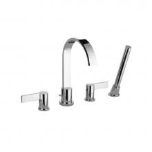 Isenberg 145.2400CP - 4 Hole Deck Mounted Roman Tub Faucet With Hand Shower