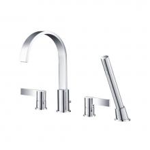 Isenberg 145.2400CP - 4 Hole Deck Mounted Roman Tub Faucet With Hand Shower