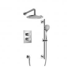 Isenberg 145.7100CP - Two Output Shower Set With Shower Head, Hand Held And Slide Bar