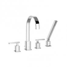 Isenberg 150.2400CP - 4 Hole Deck Mounted Roman Tub Faucet With Hand Shower