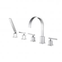 Isenberg 150.2420CP - Five Hole Deck Mounted Roman Tub Faucet With Hand Shower