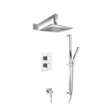 Isenberg 150.7100CP - Two Output Shower Set With Shower Head, Hand Held And Slide Bar