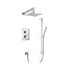 Isenberg 160.7100CP - Two Output Shower Set With Shower Head, Hand Held And Slide Bar