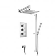 Isenberg 160.7200CP - Two Output Shower Set With Shower Head, Hand Held And Slide Bar