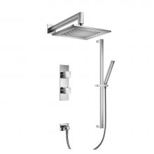 Isenberg 160.7300CP - Two Output Shower Set With Shower Head, Hand Held And Slide Bar