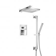 Isenberg 196.3450CP - Two Output Shower Set With Shower Head, Hand Held And Slide Bar