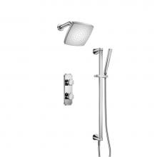 Isenberg 230.7350CP - Two Output Shower Set With Shower Head, Hand Held And Slide Bar