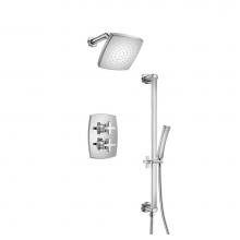 Isenberg 240.7100CP - Two Output Shower Set With Shower Head, Hand Held And Slide Bar