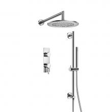 Isenberg 260.7350CP - Two Output Shower Set With Shower Head, Hand Held And Slide Bar