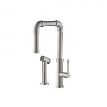 Isenberg K.1500SS - Tanz - Stainless Steel Kitchen Faucet With Side Sprayer