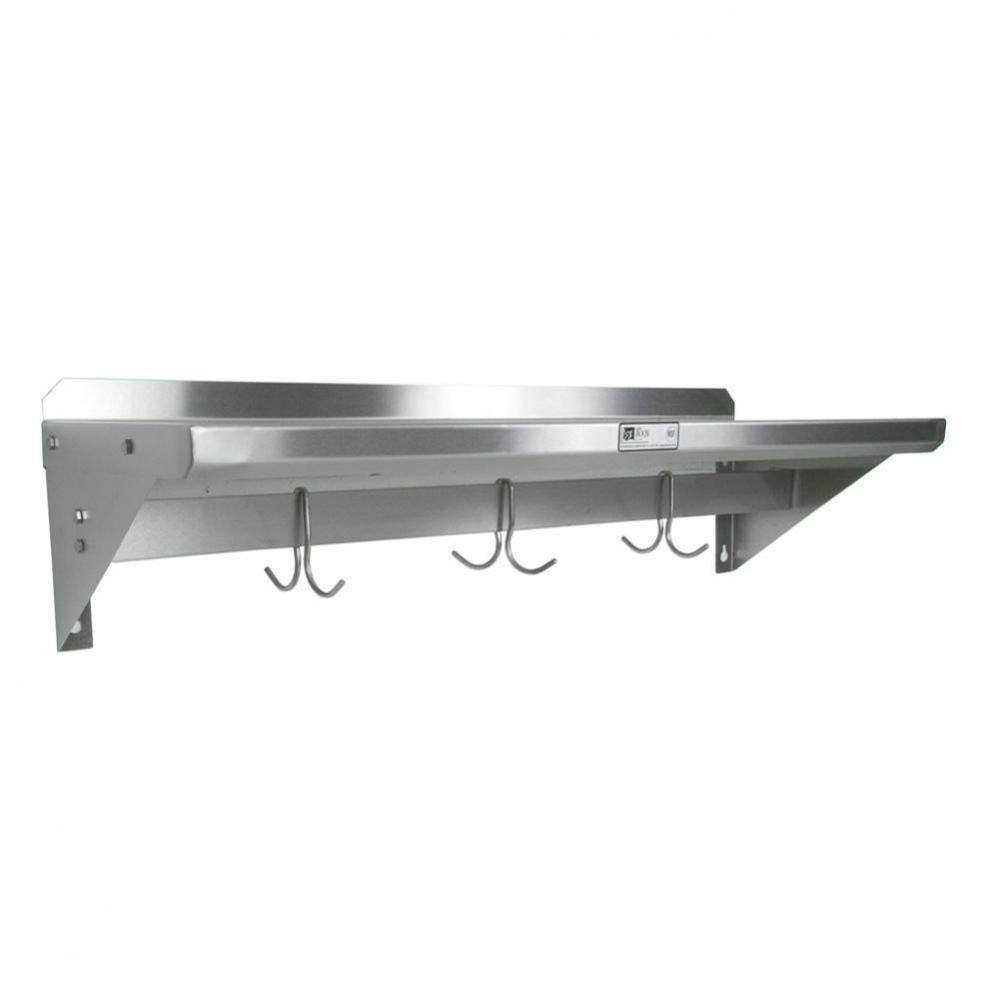 36X12 SS WALL SHF W/SS POT RACK