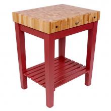 John Boos CU-CB3024S-BN - CHEF''S BLOCK 30X24X4 W/SHF BARN RED