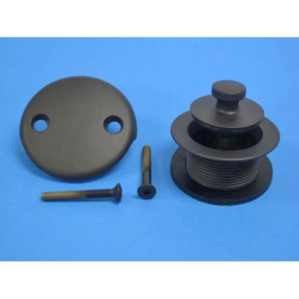 Push & Seal Strainer Oil Rubbed Bronze with two hole face plate and longer screws