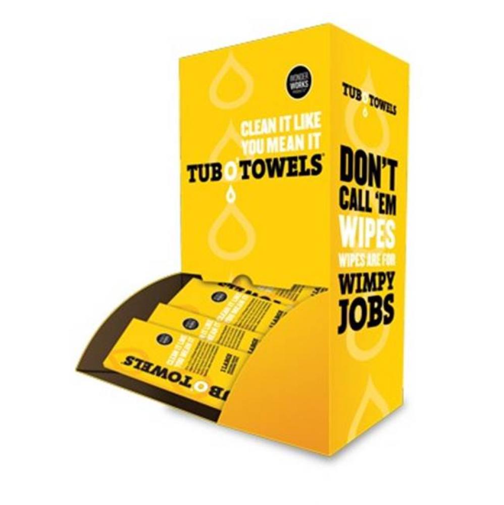 Tub O'' Towel Counter Display w/ 100 foil pouches