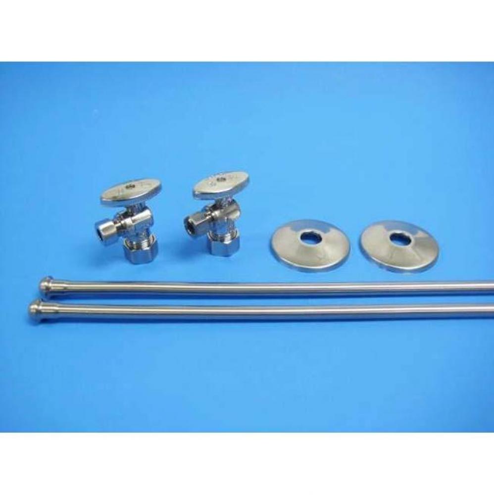 Lav Supply Kits with Angle Stops Brushed Nickel, lead free