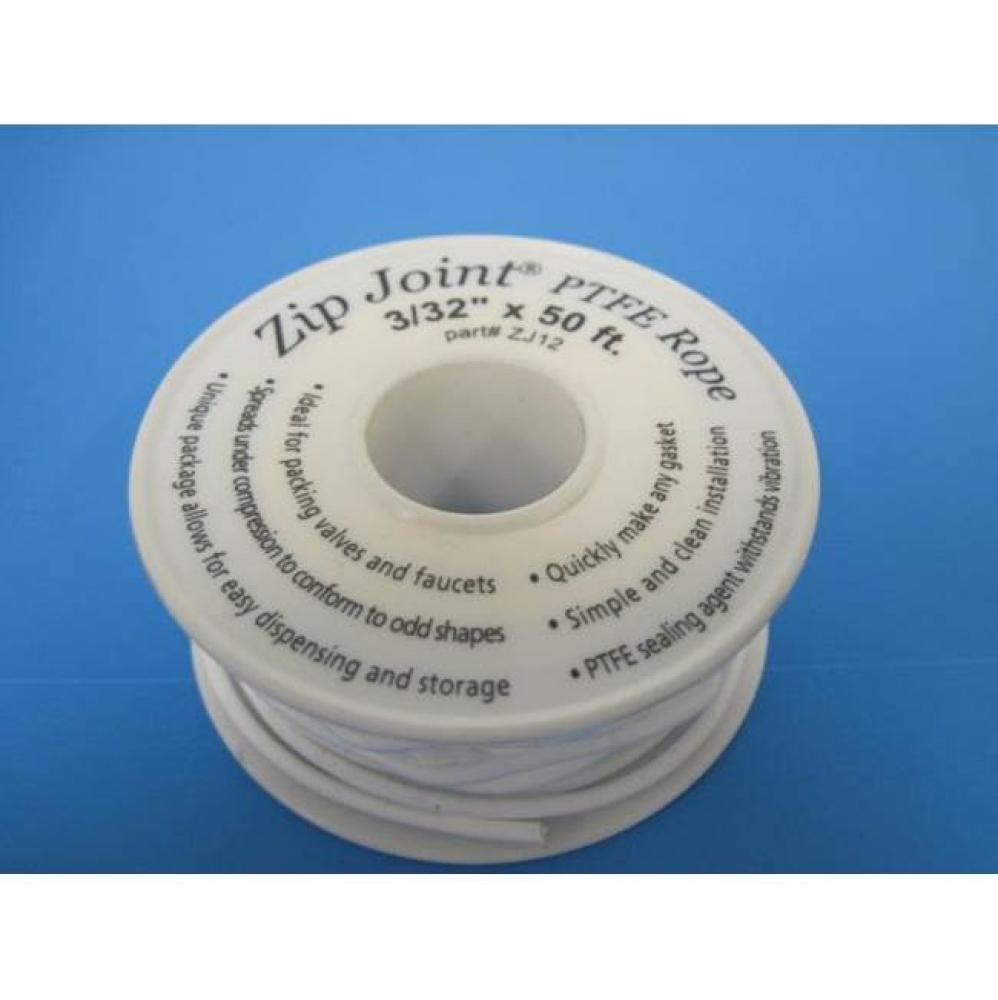 Zip Joint PTFE Rope 3/32''od x 50ft coils