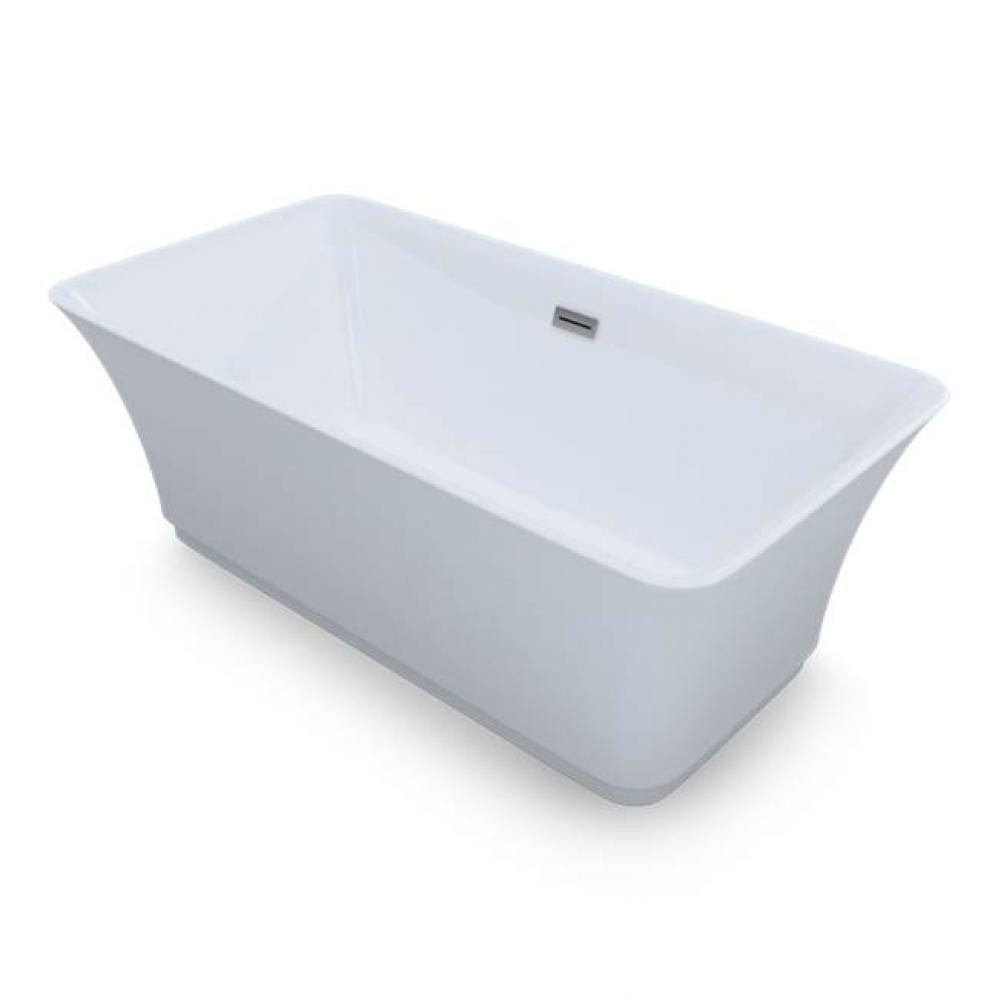 Flare - 67X30 Wht Freestand Tub Center Drain W/Chrome