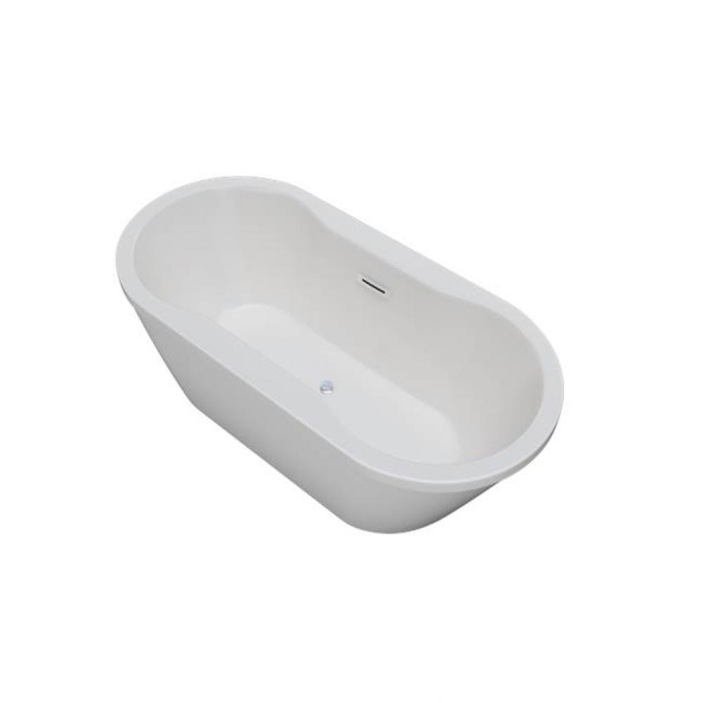 Ophelia - 67X32 Wht Freestand Tub Center Drain W/Chrome