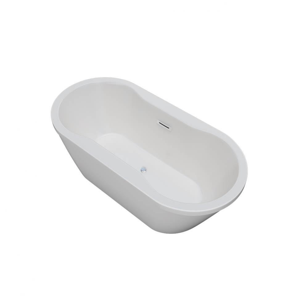 Ophelia 2 Pc - 67X32 Wht Freestand Tub Center Drain W/White