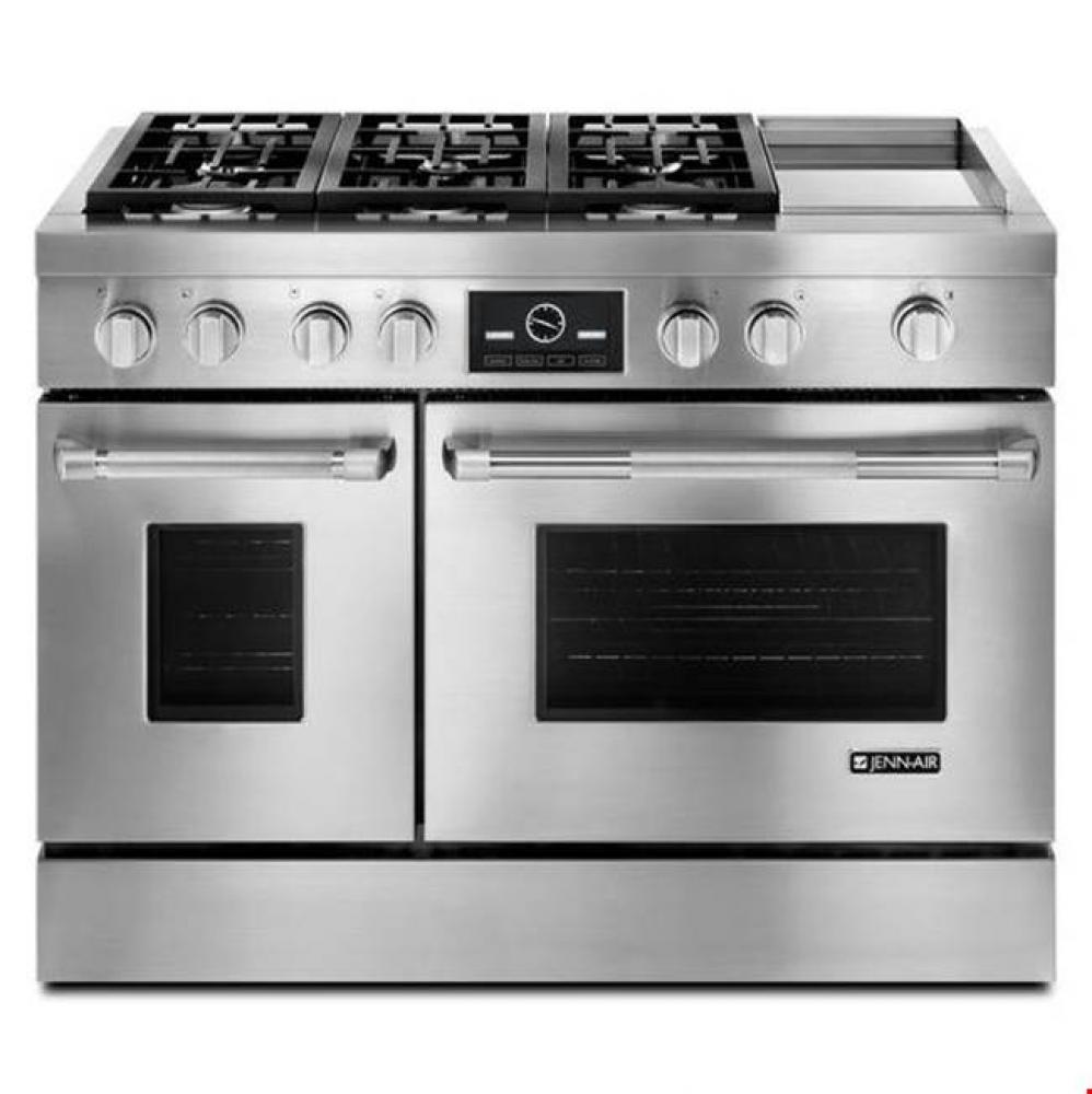 Pro-Style® Dual-Fuel Range with Griddle and MultiMode® Convection, 48''