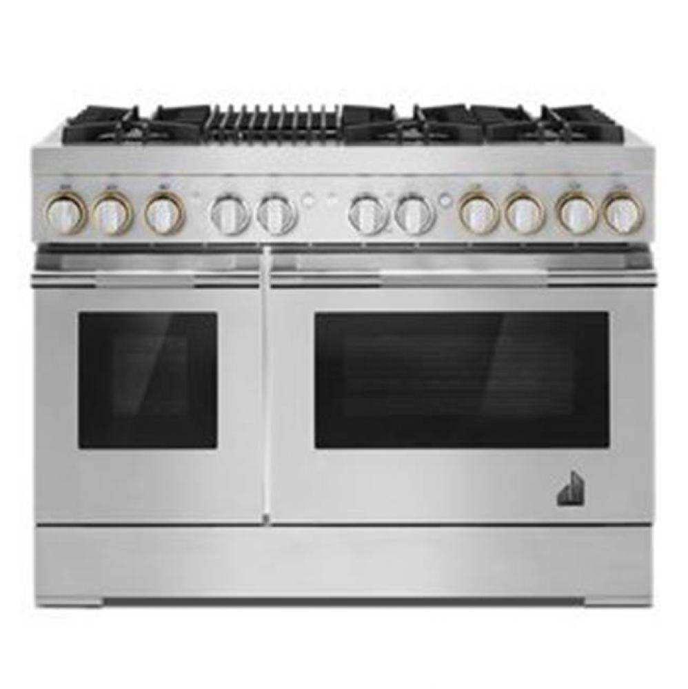 48'' Pro-Range Dual Fuel, Rise Style, Grill, 3-20K, 2-15K, 5K, Dual Fan Multi-Mode True