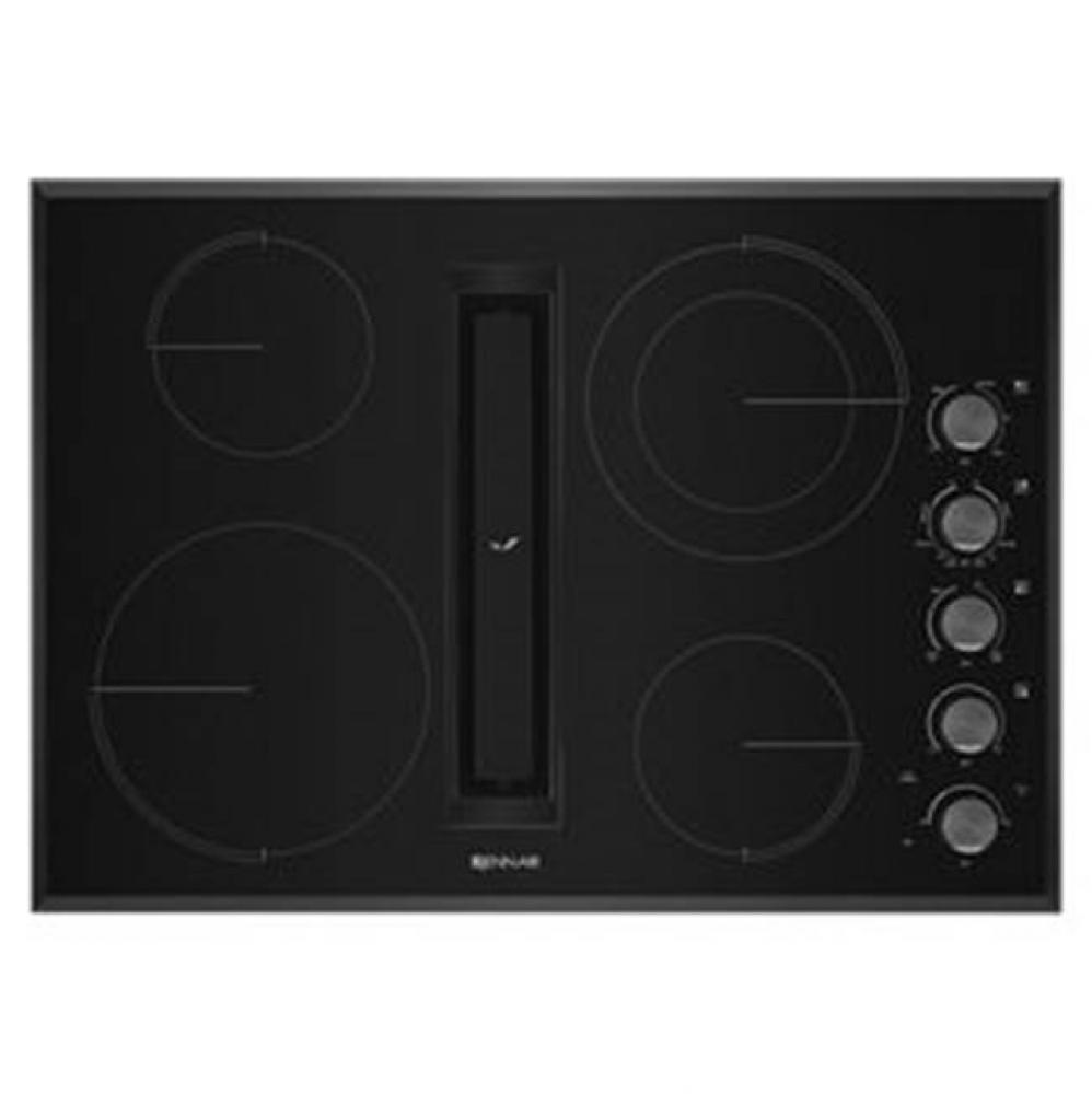 30'' Elec Downdraft Cktp, Black, Knobs