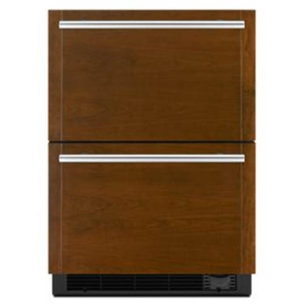 24'' Refrigerator Double Drawer, Overlay Style, Combination Ref/Frz Drawers