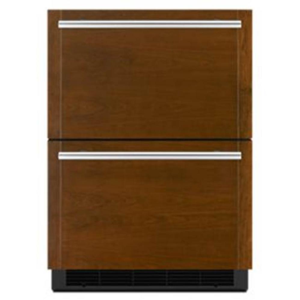 24'' Refrigerator Double Drawer, Overlay Style, Ref/Ref Drawers