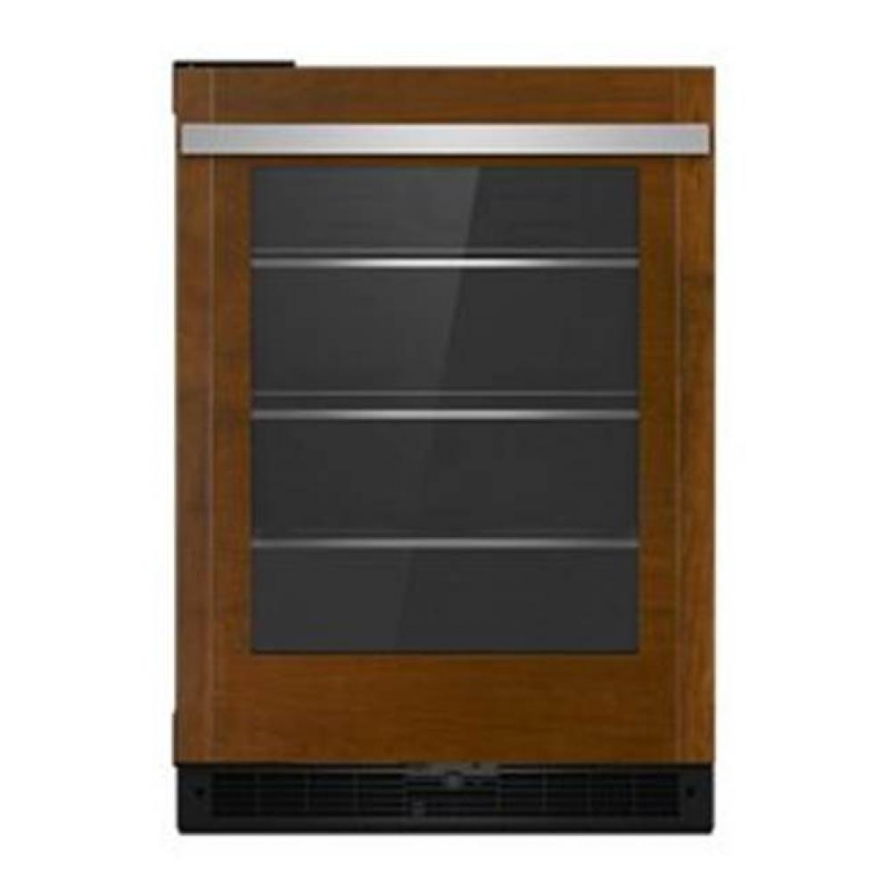 24'' U/C Refrigerator, Overlay Style, Right Hinge, Flush Design, Glass Door