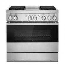 Jenn-Air JDSP536HM - 36'' Pro_Range Dual Fuel, Steam, Noir Style, Griddle, 2-20K, 15K, 5K Dual Fan Multi-Mode