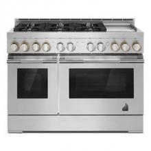 Jenn-Air JGRP548HL - 48'' Pro-Range Gas, Noir Style, Griddle, 3-20K, 2-15K, 5K, Dual Fan Multi-Mode True Conv