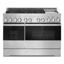 Jenn-Air JGRP548HM - 48'' Pro-Range Gas, Noir Style, Griddle, 3-20K, 2-15K, 5K, Dual Fan Multi -Mode True Con