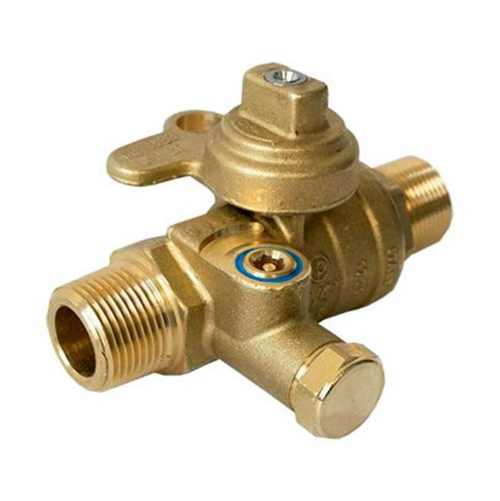 Utility Gas Ball Valve, Full Port, Male X Male, Service Bypess, 175 Psig 3/4''