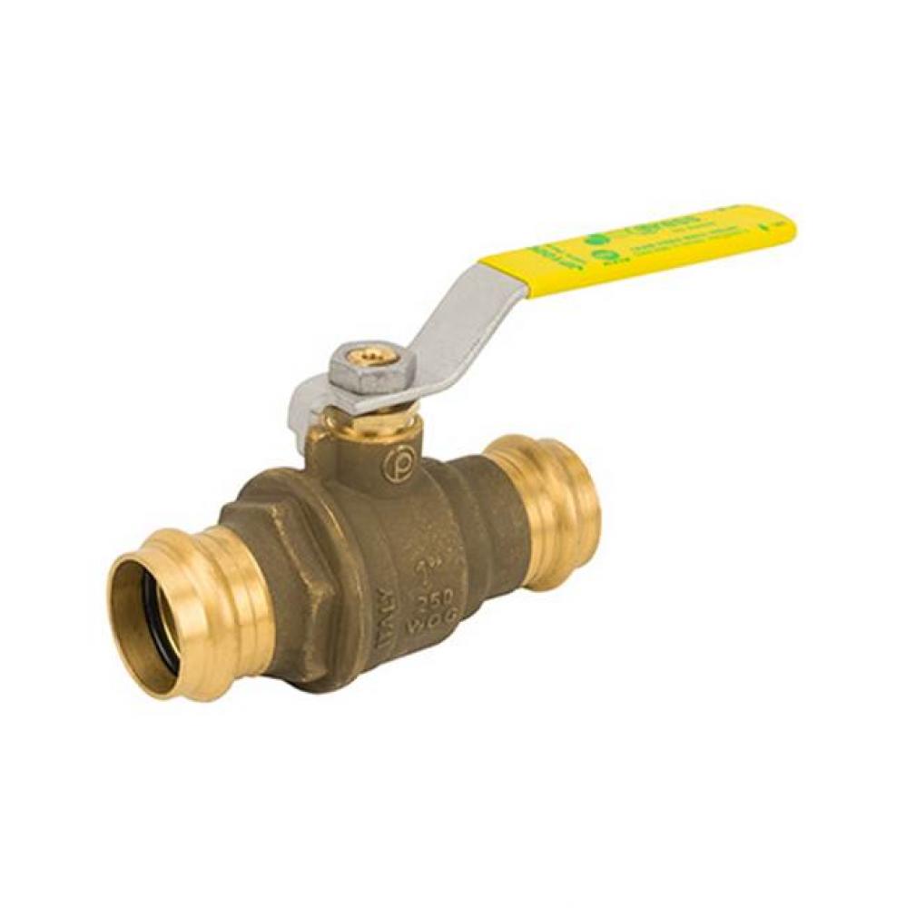 Full Port, 2 Piece, Press Connection, Dezincification Resistant Brass, 250 Wog 1-1/4''