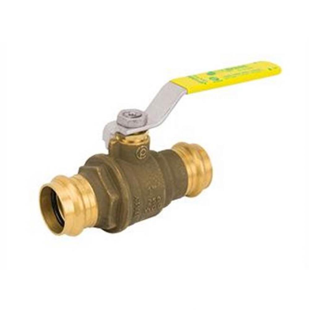 Full Port, 2 Piece, Press Connection, Dezincification Resistant Brass, With Stainless Steel Ball A