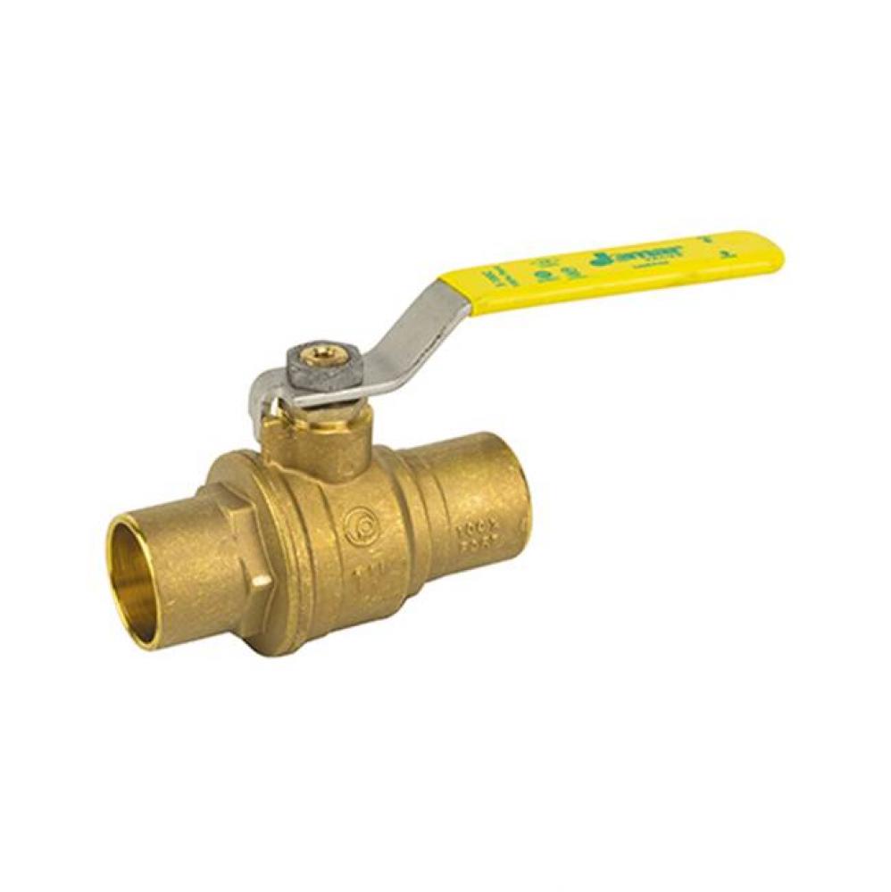 2 Piece, Full Port, Solder Connection, Dezincification Resistant Brass, Latch Lock, 600 Wog 1-1/2&