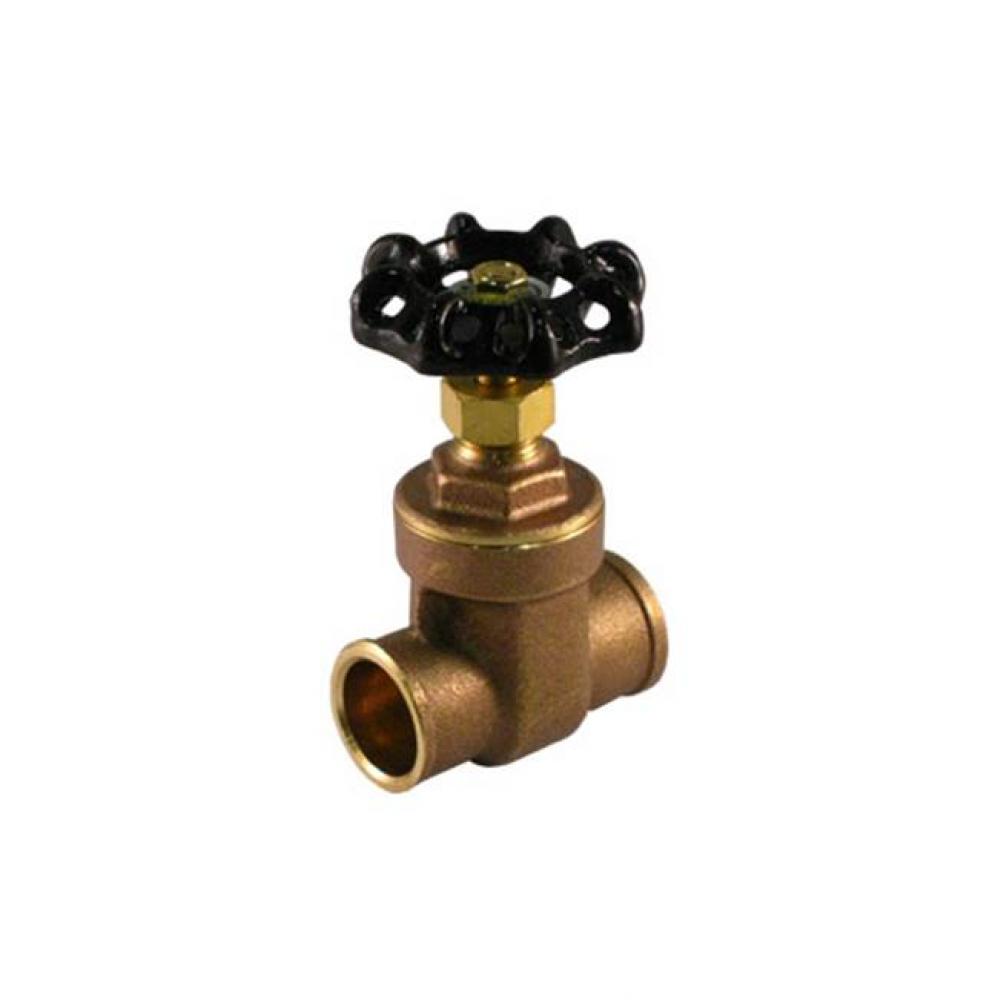 Regular Brass Gate Valve, Non-Rising Stem, Solder Connection, 200 Wog 1-1/2''