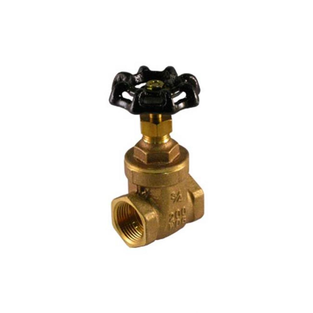 Regular Brass Gate Valve, Non-Rising Stem, Threaded Connection, 200 Wog 2''